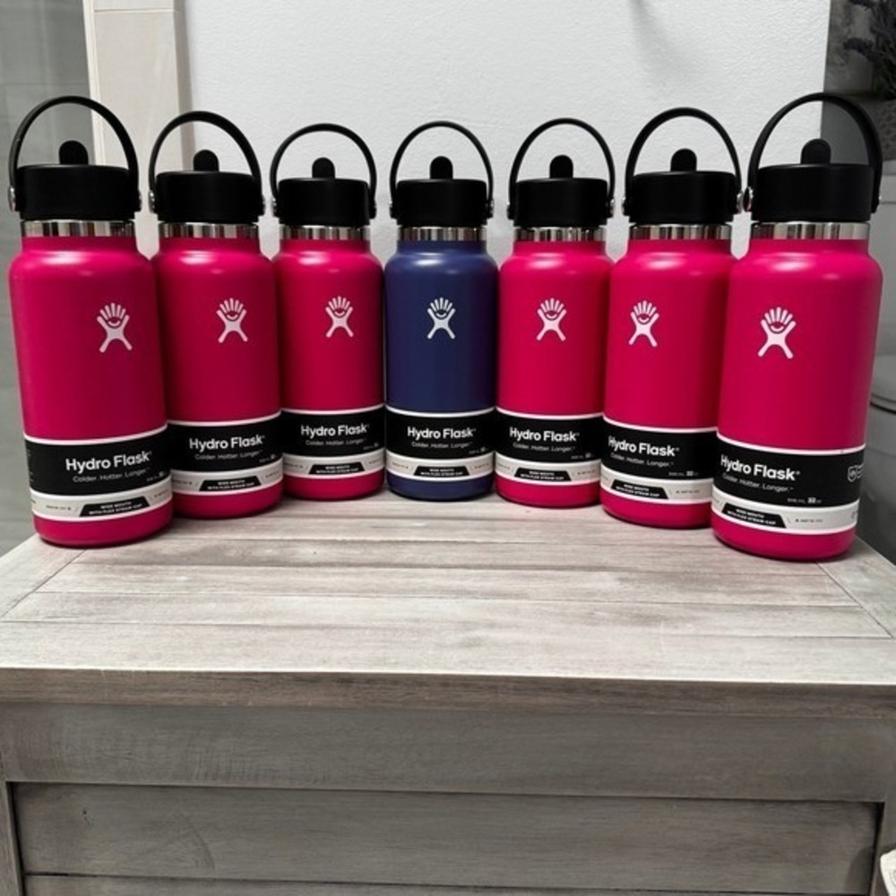 Hydro Flask Water Bottles, Wide Mouth w/ Flex Straw Cap, 32oz - NWT!